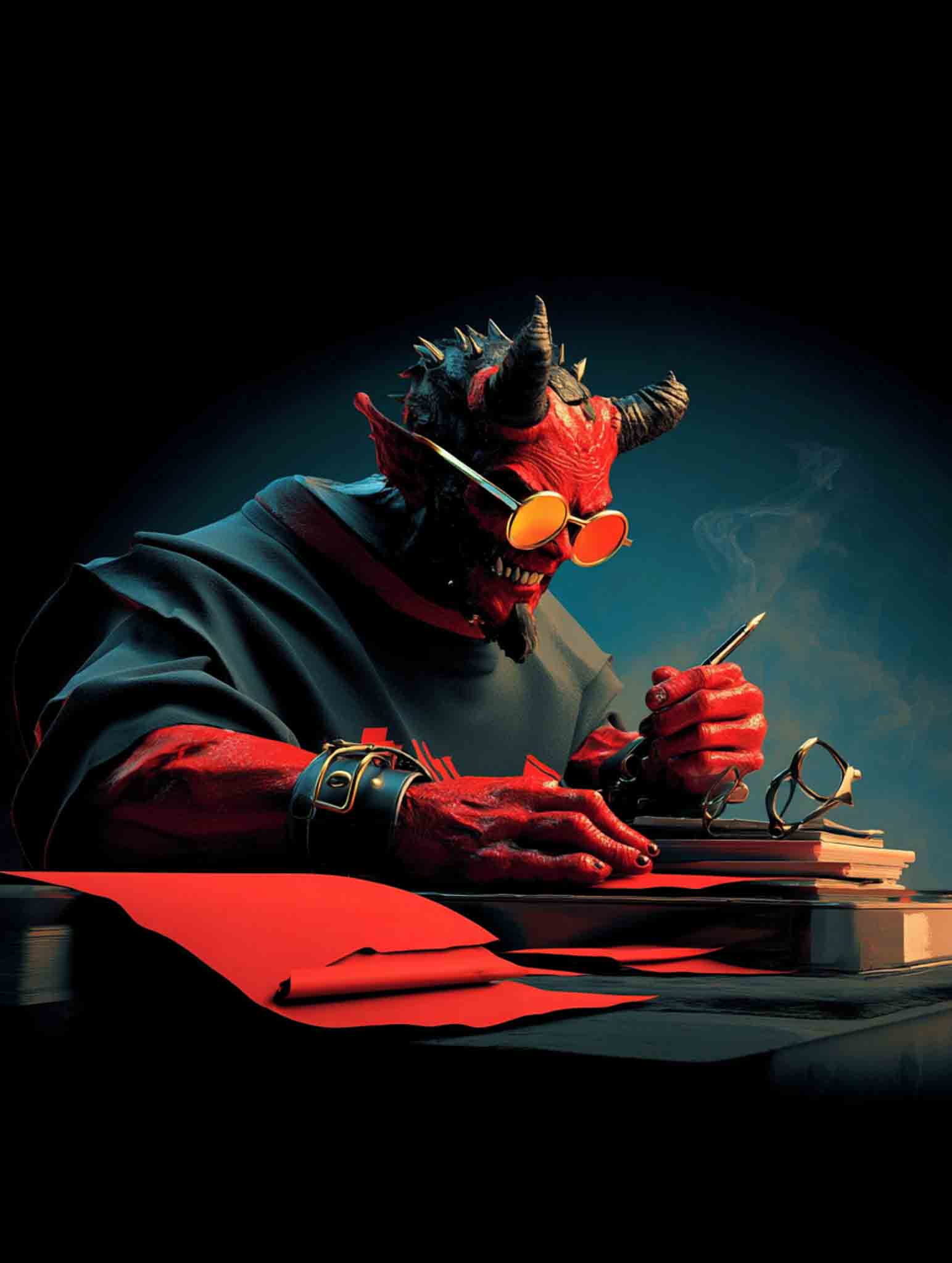 u6541555549_photorealistic_image_of_the_satan_as_a_designer_w_94dd8f48-76ce-4a67-aceb-a8b98d2dffee_2